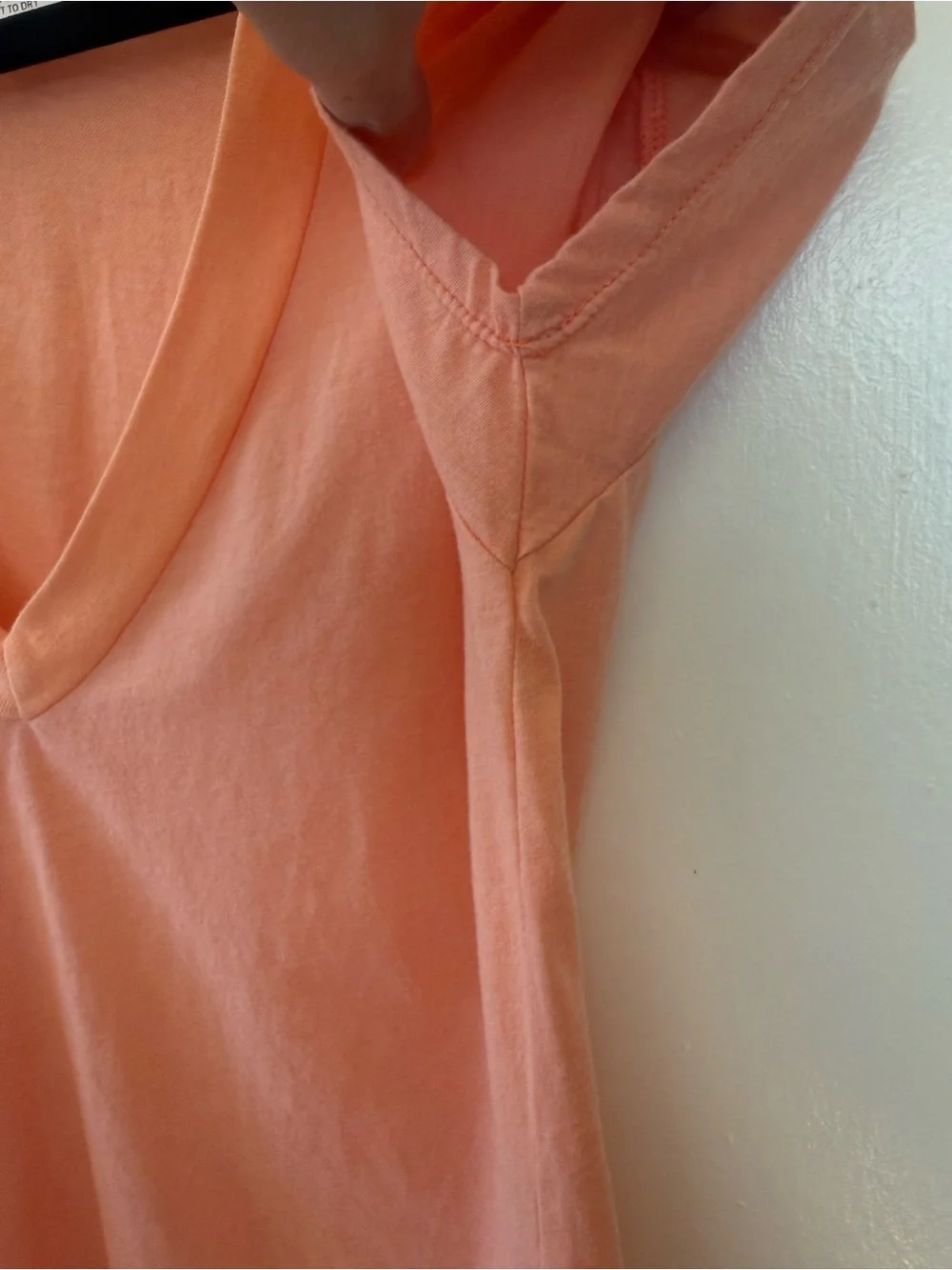 Vintage Y2K Realitee Clothing Co Blank Deep V-Neck Tee Peach Medium | like new - Picture 6 of 6